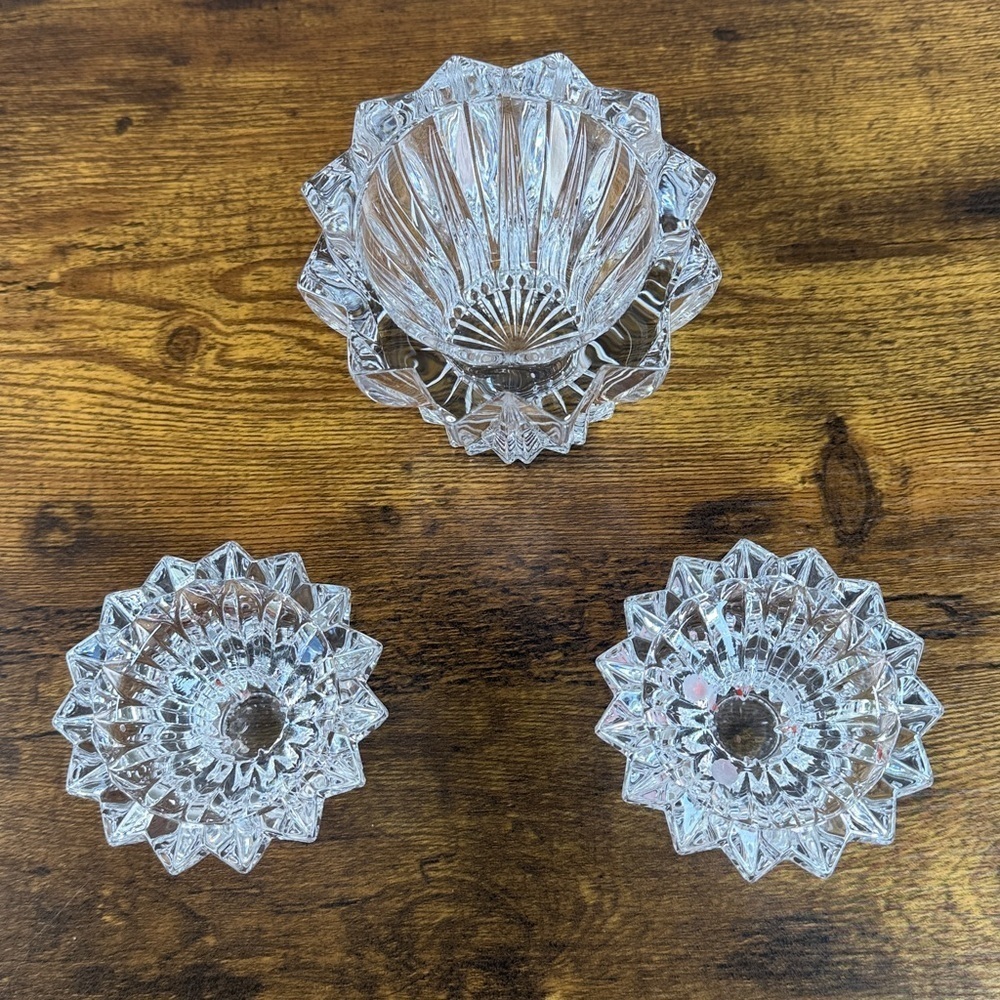 Crystal Candle Holders Set of 3